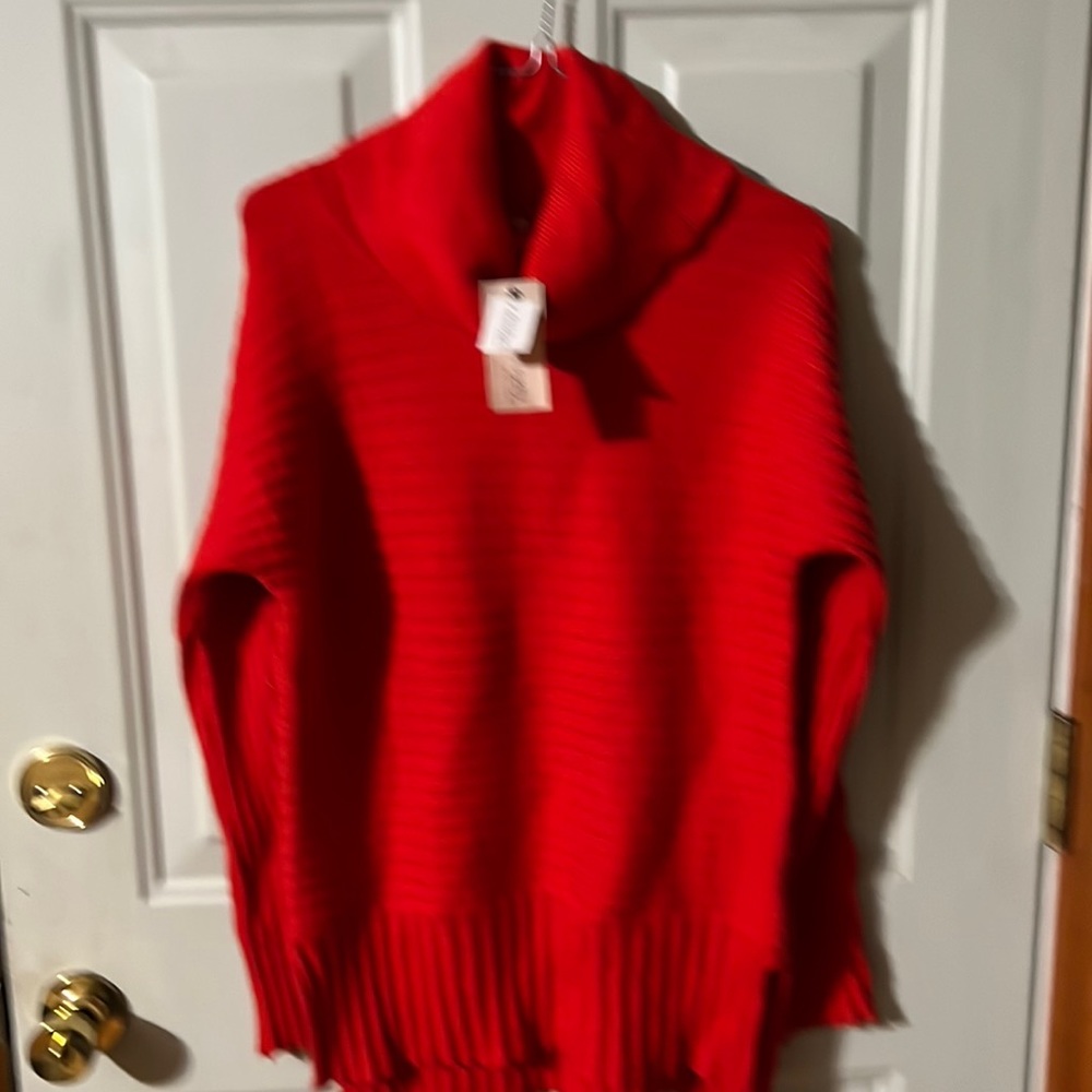 NWT Super soft red philosophy ribbed turtleneck sweater sz small